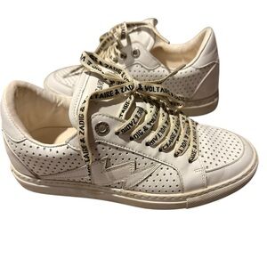 Zadig & Voltaire White Lighting Boldt  Perforated Sneakers
